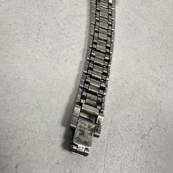 Caravelle Bulova Watch Womens 25mm Date White Dial Two Tone 6.75" New Battery - Picture 9 of 12